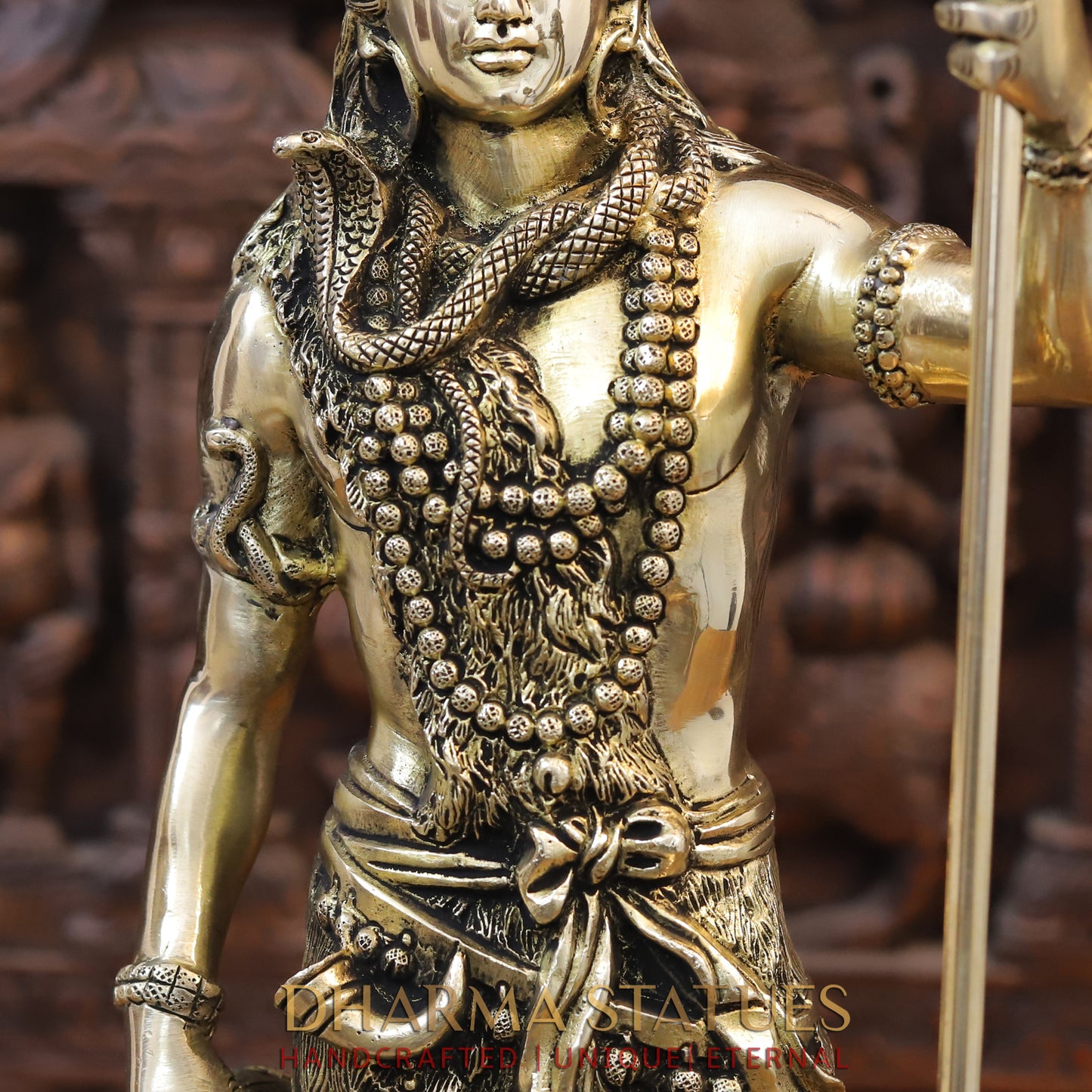 Brass Shiva Standing, Golden Finish, 26"