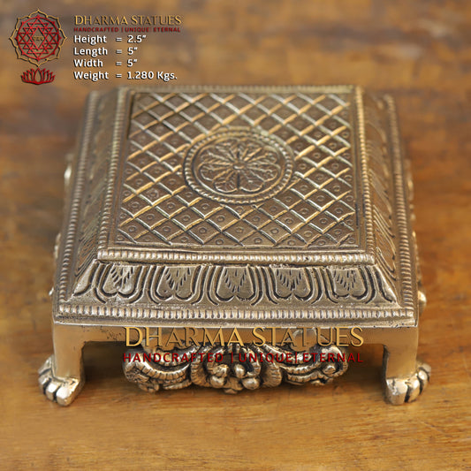 Brass Chowki, Golden Finish, 2.5"