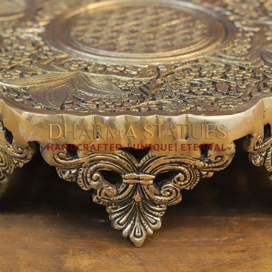 Brass Chowki, Golden Finish, 3.5"