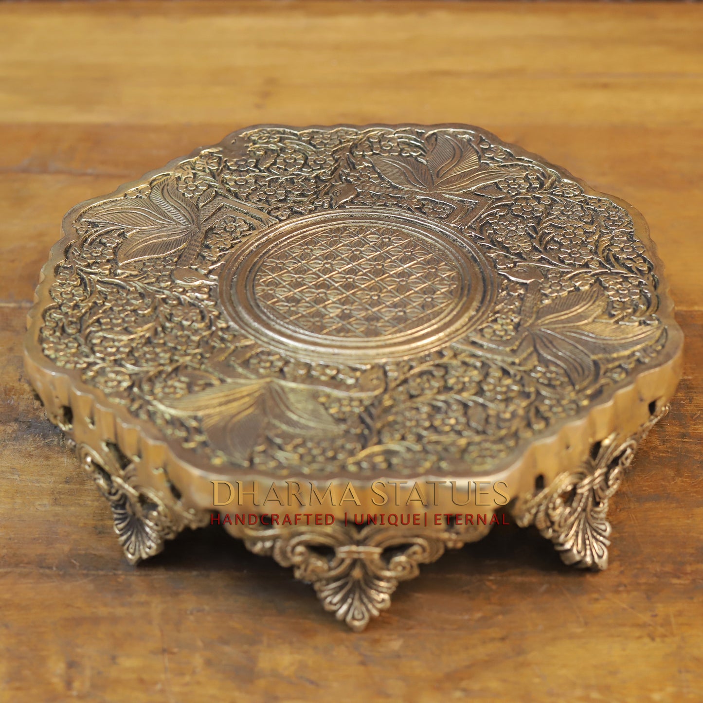 Brass Chowki, Golden Finish, 3.5"