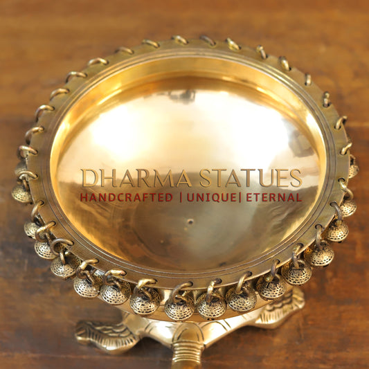 Brass Tortoise Urli, Golden Finish, 5"