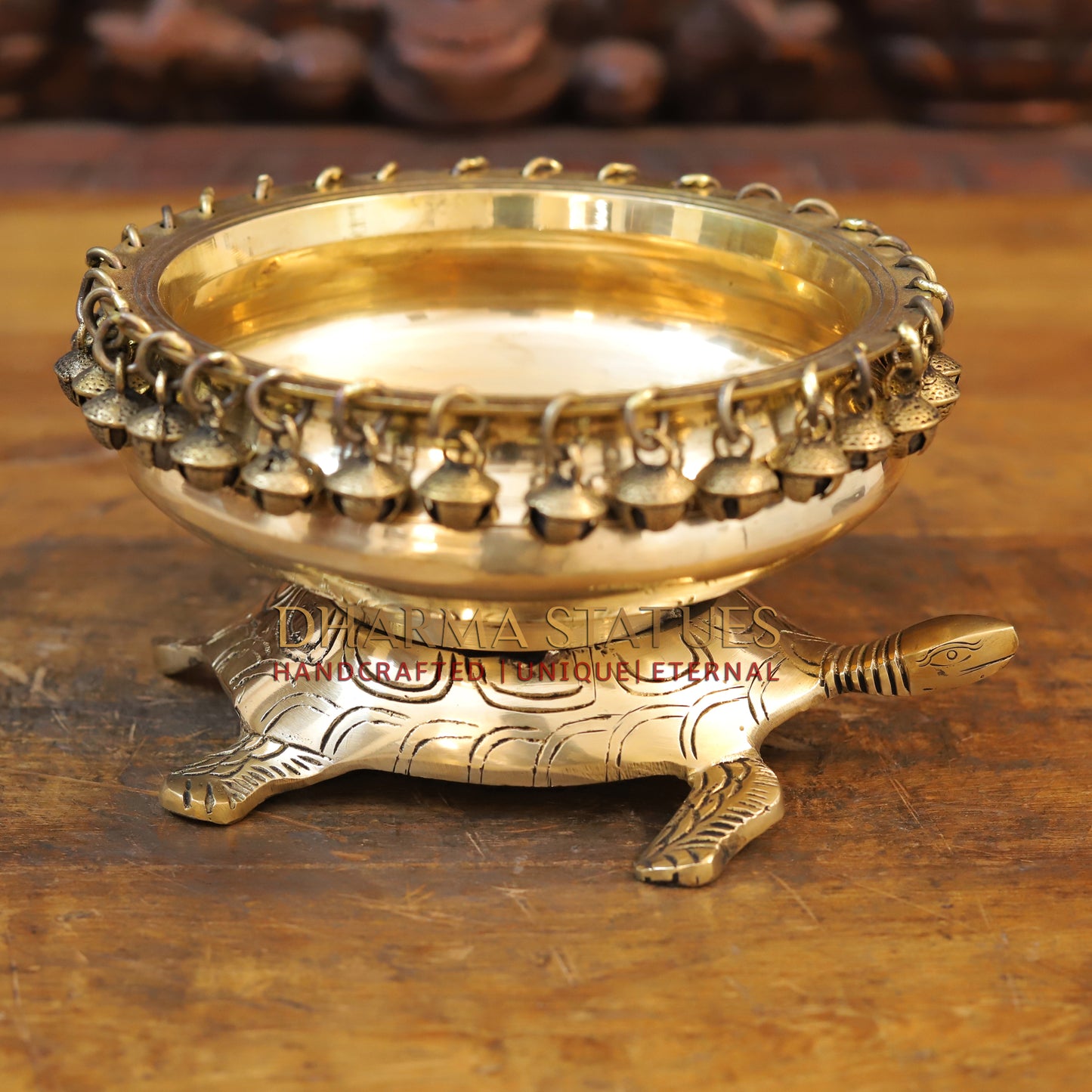 Brass Tortoise Urli, Golden Finish, 5"