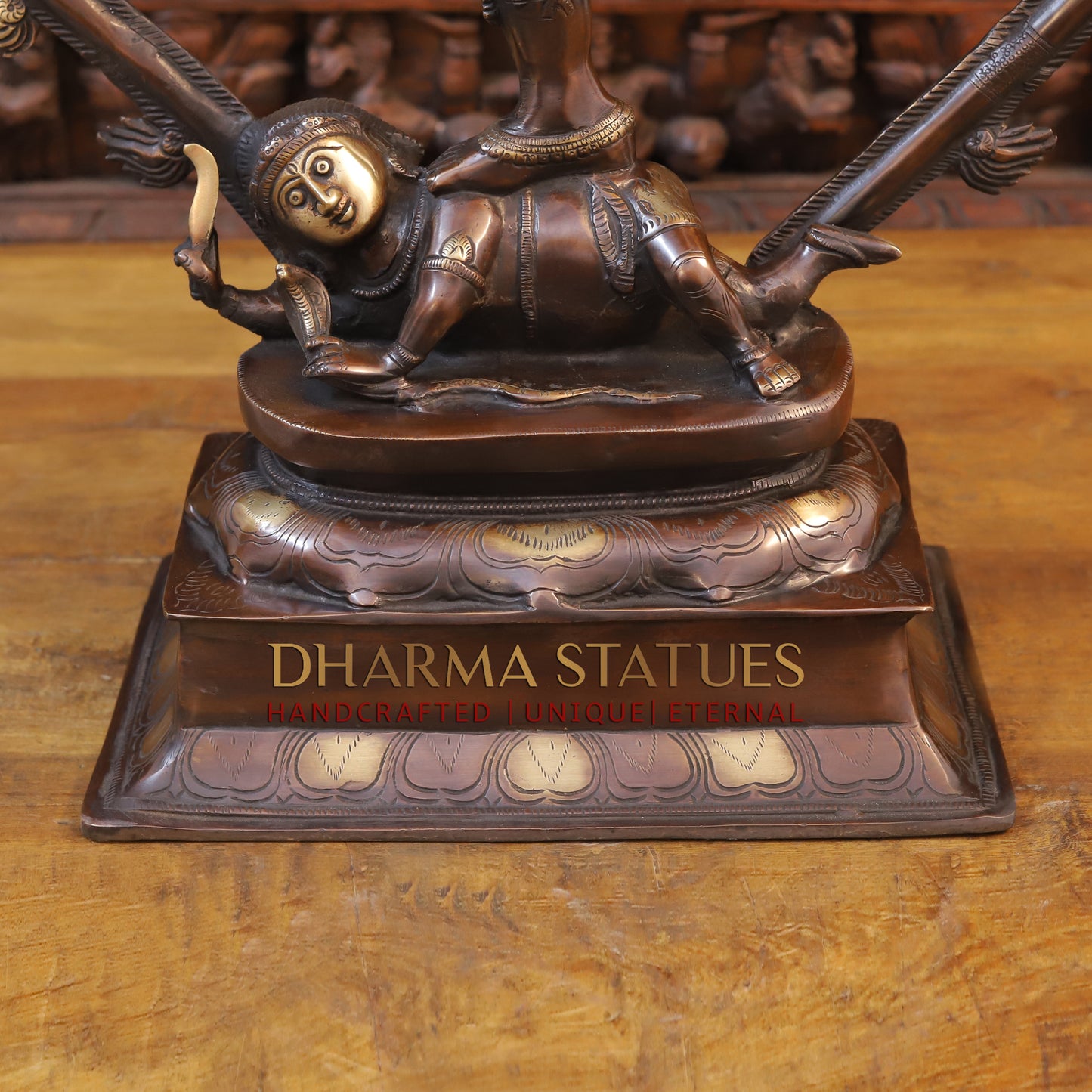 Brass Nataraja Statue, Dancing Shiva, Copper & Golden Finish, 35"