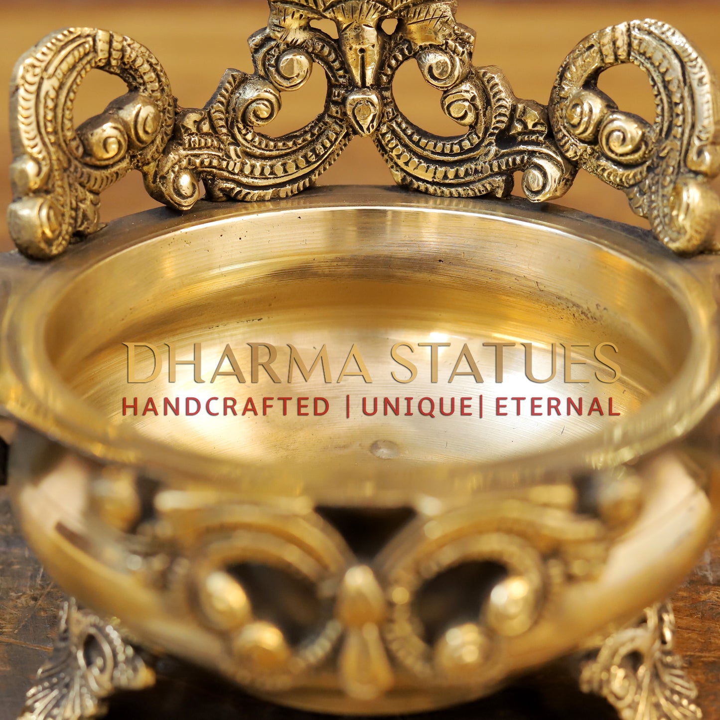 Brass Ganesh Urli, Golden Finish, 10"