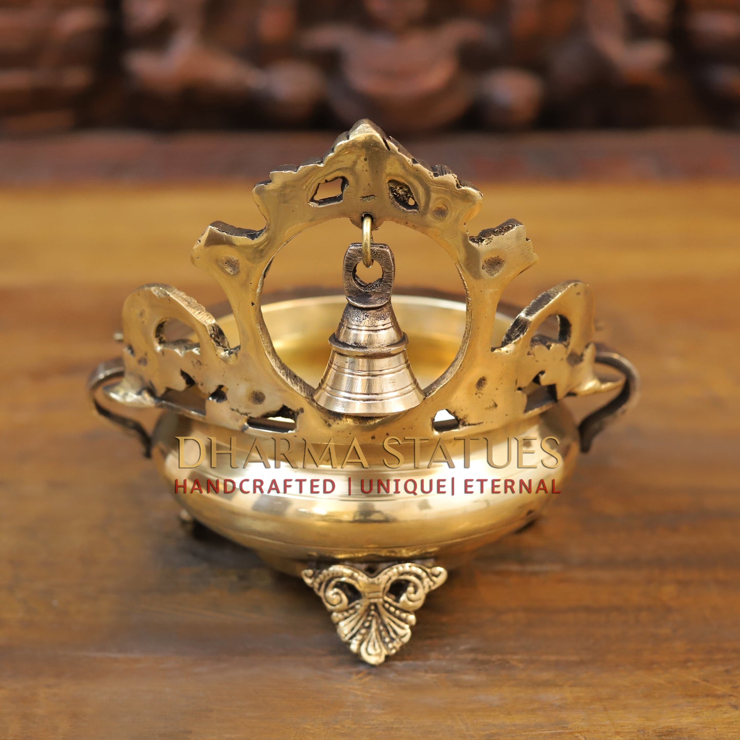 Brass Bell Urli, Golden Finish, 7"