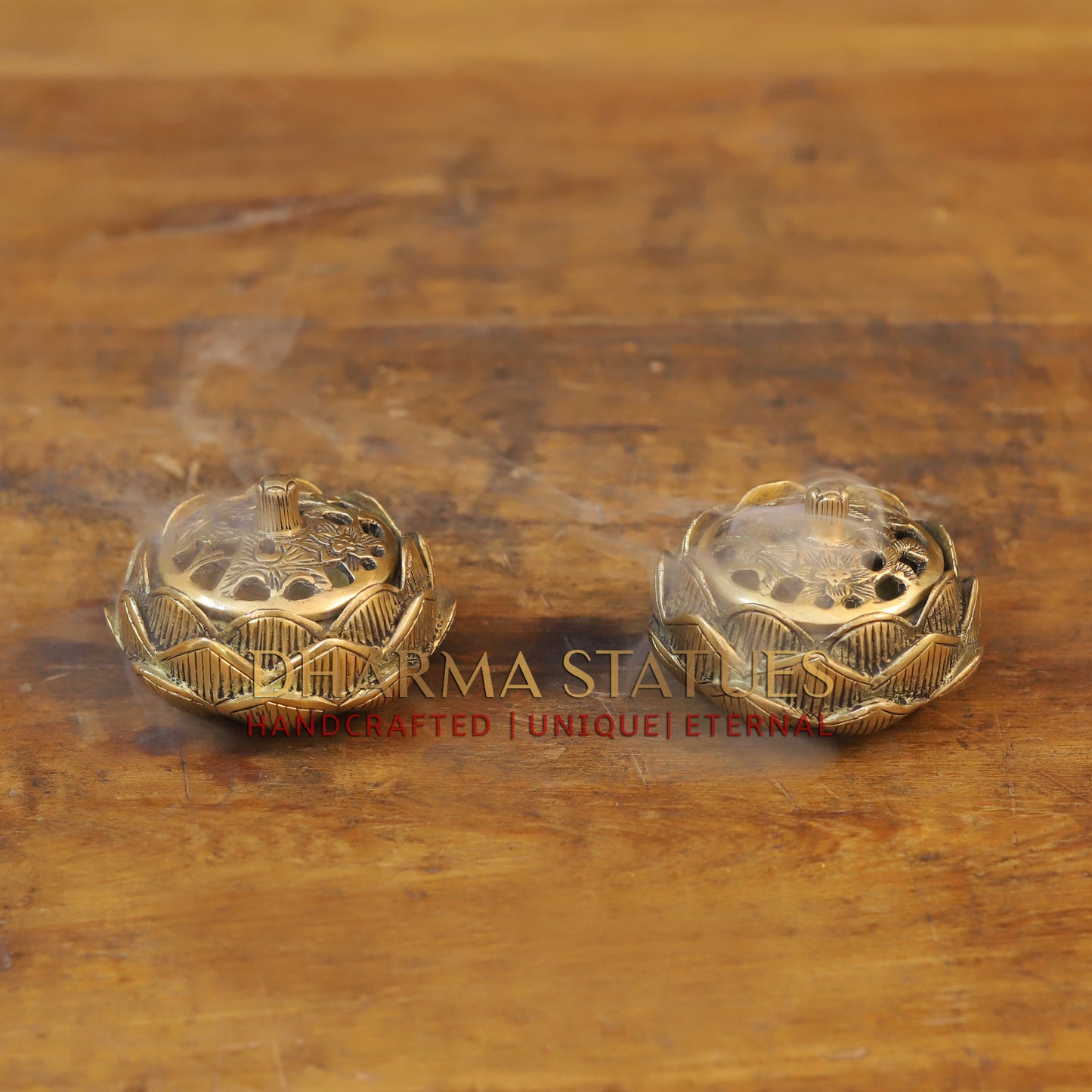 Brass Lotus Shaped Inscense Burner, Fine Golden Finish 2.5"