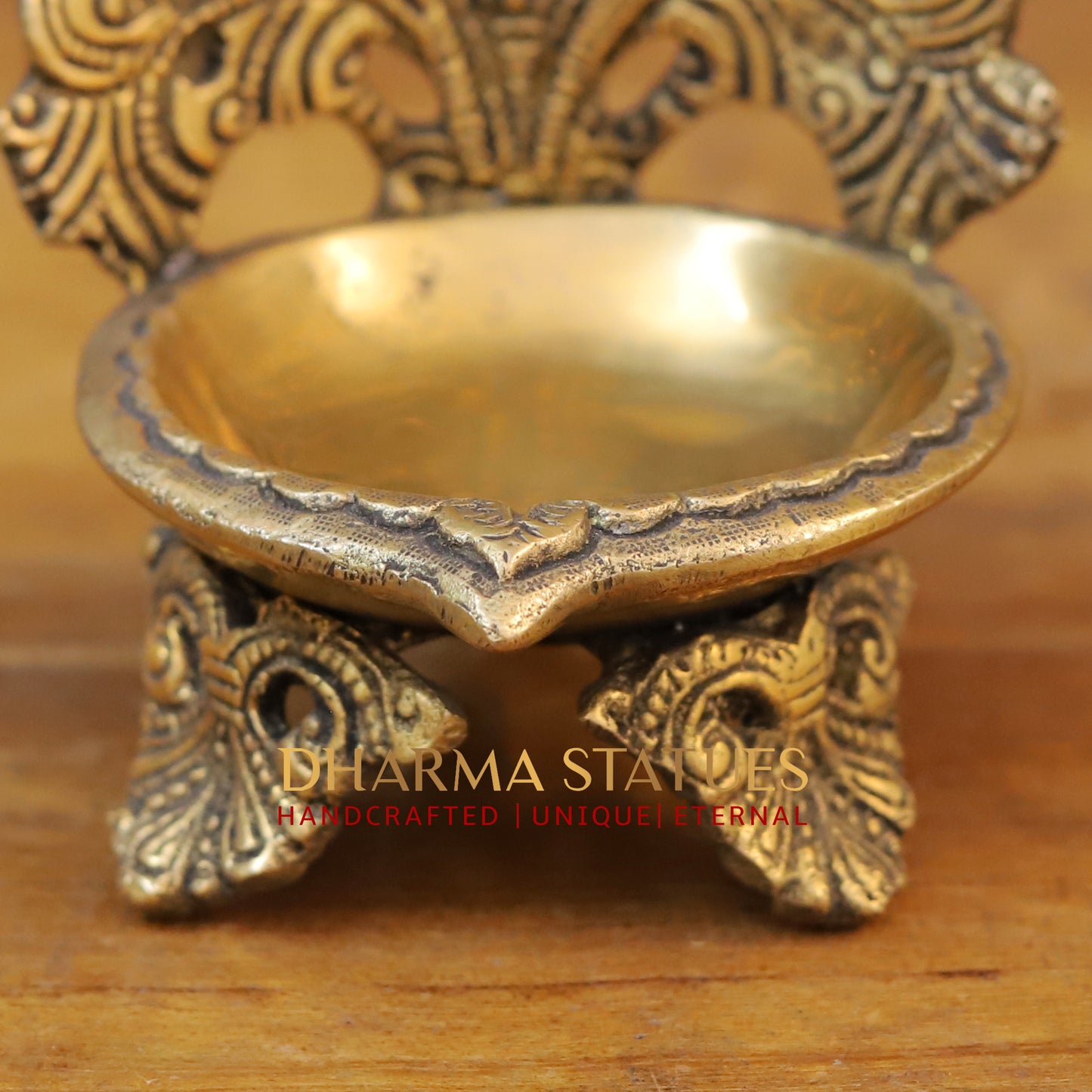 Brass Diya, Fine Golden Work 5"