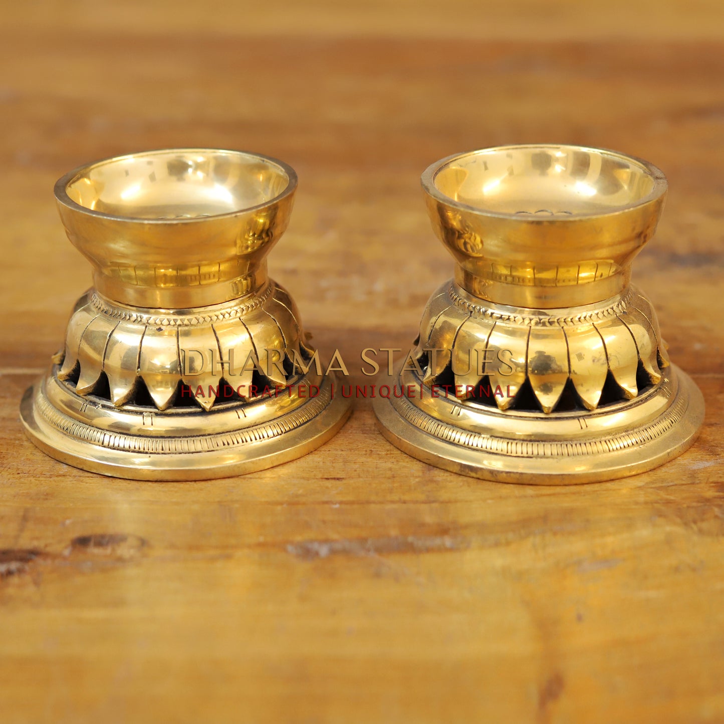 Brass Blooming Lotus Diya, Fine  Golden Finish 3"