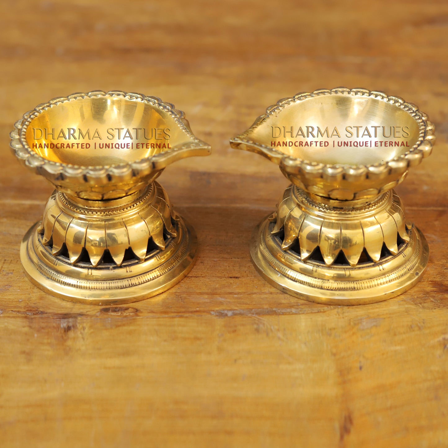 Brass Lotus Base Diya , Fine Golden Finish 3.5"