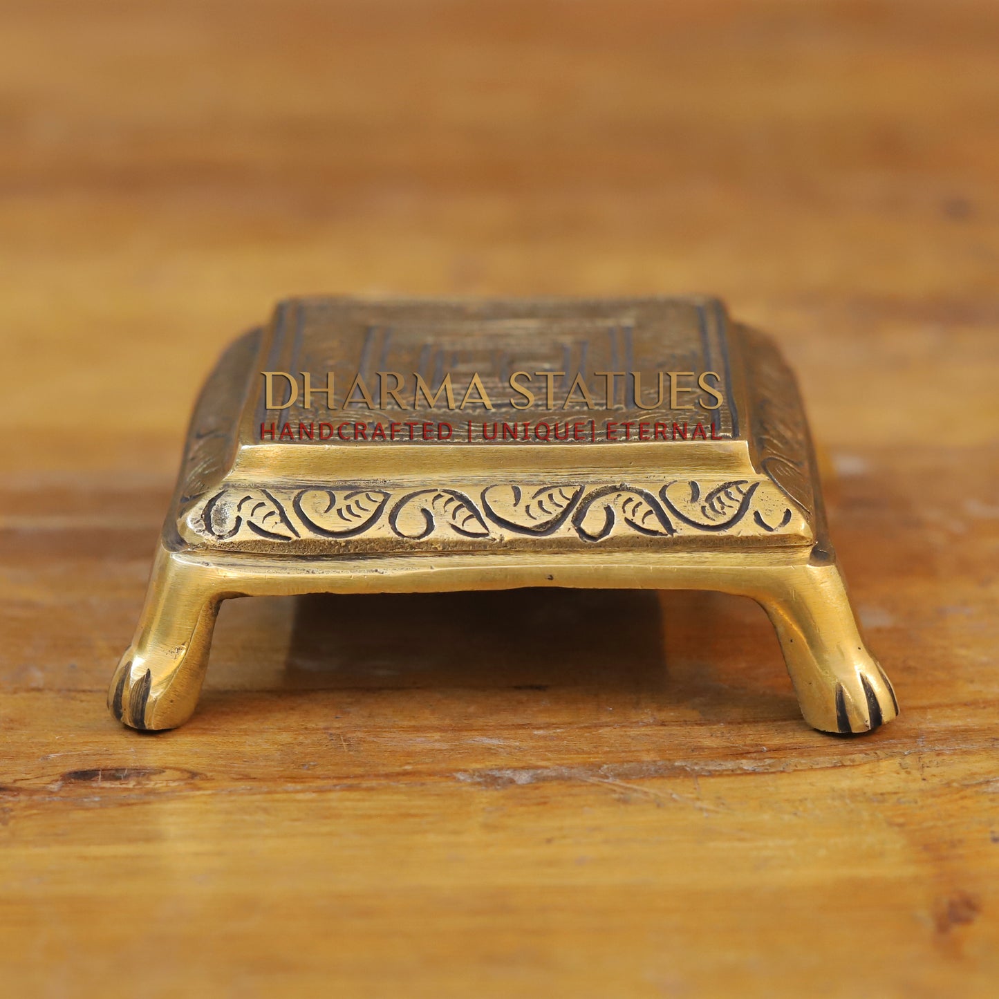 Brass Pooja Chowki, Fine Golden Finish 2"