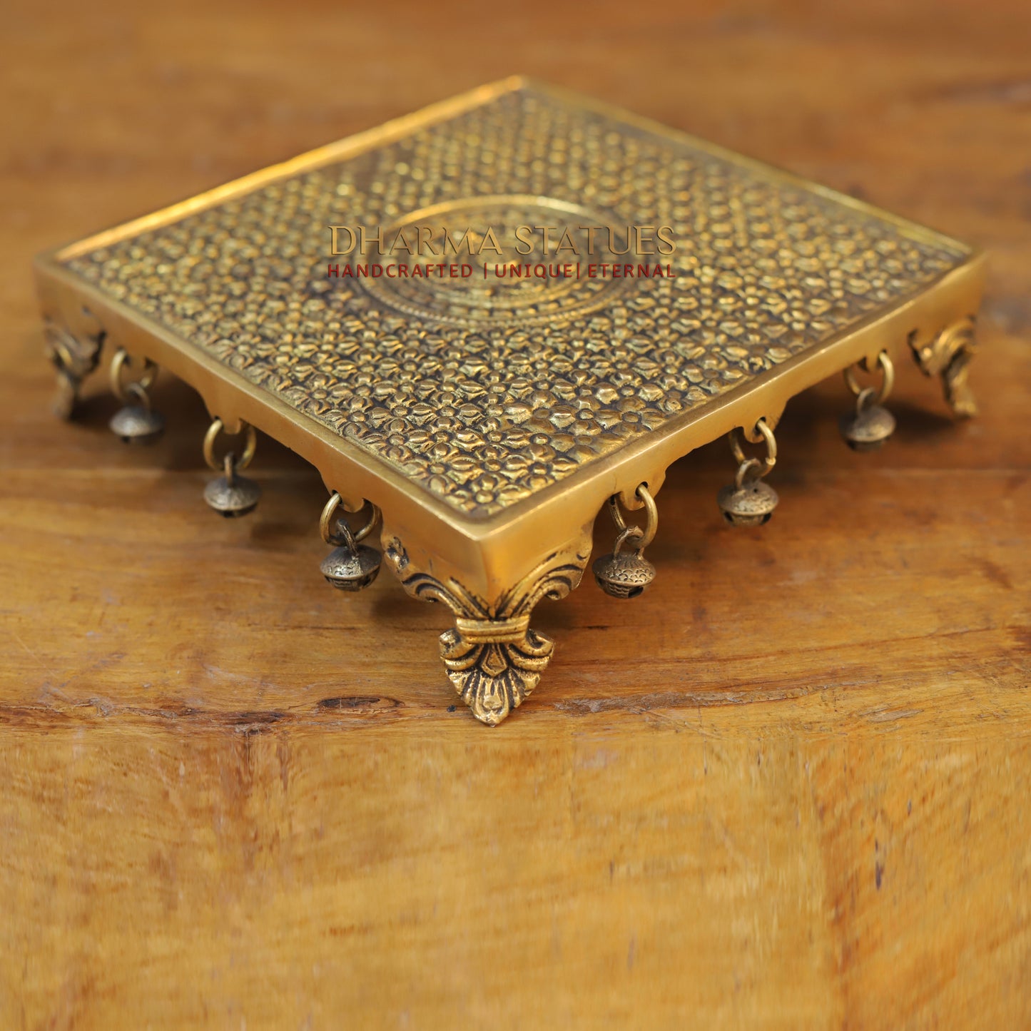 Brass Chowki, Fine Golden Finish 2.5"