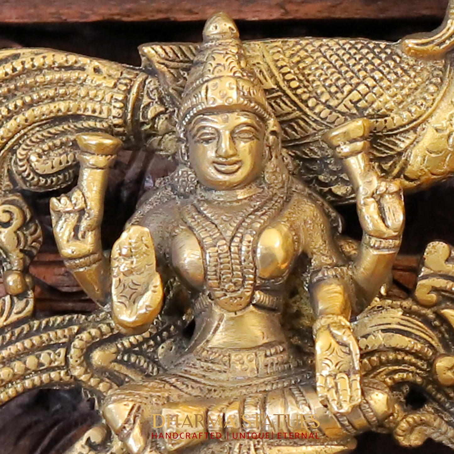 Brass Lakshmi, ganesh, saraswati Wall Hanging, fine Golden Finish 14"