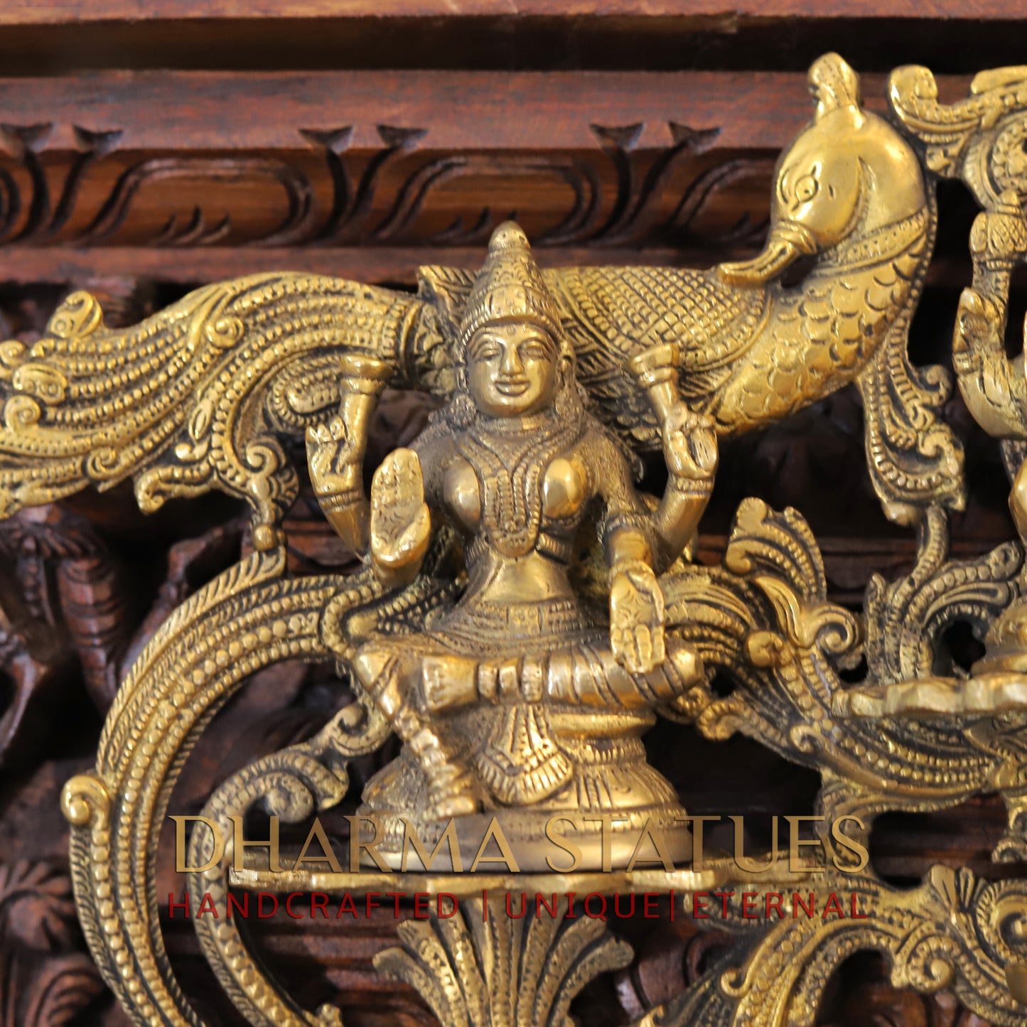 Brass Lakshmi, ganesh, saraswati Wall Hanging, fine Golden Finish 14"