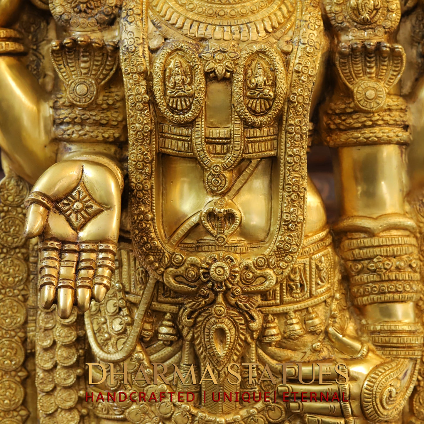Brass Tirupati Balaji, Golden Finish, 47"