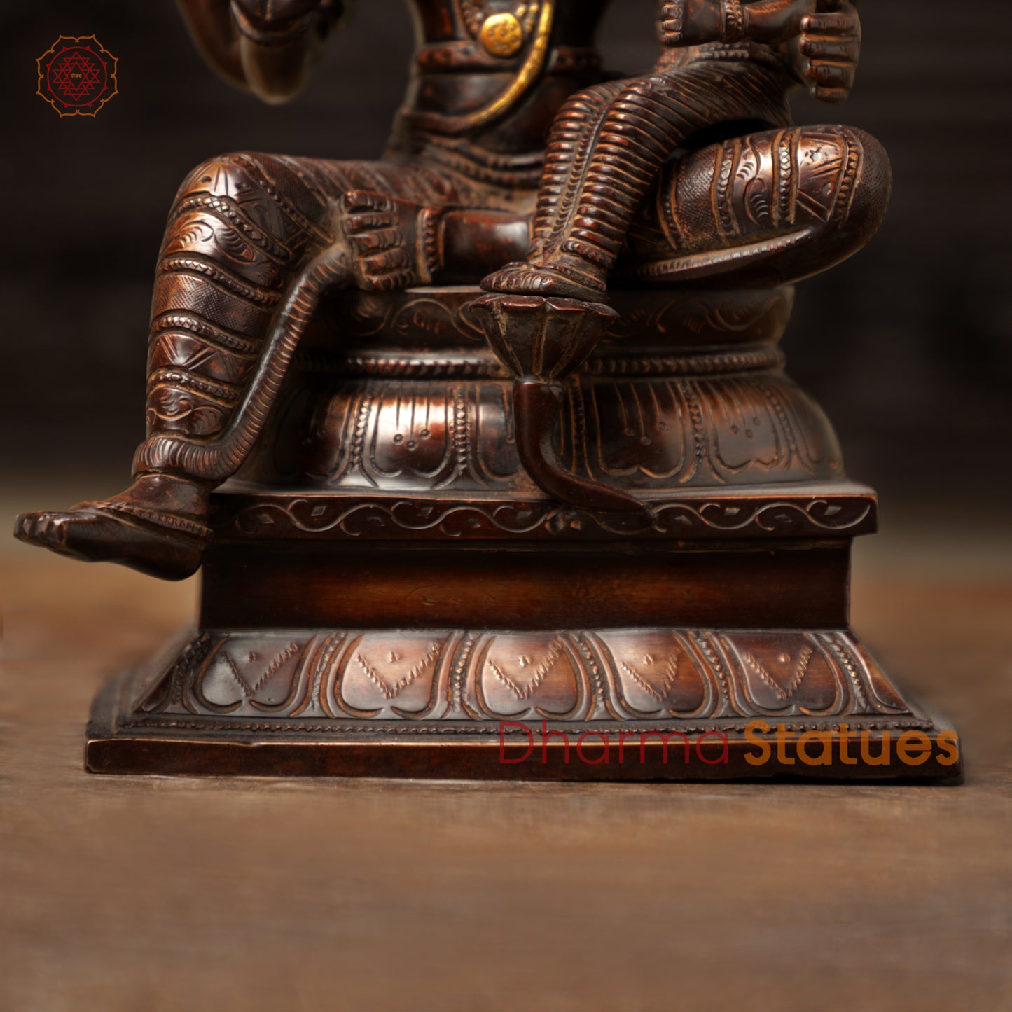 Brass Lakshmi Narsimha, Copper & Golden Finish, 13.5"