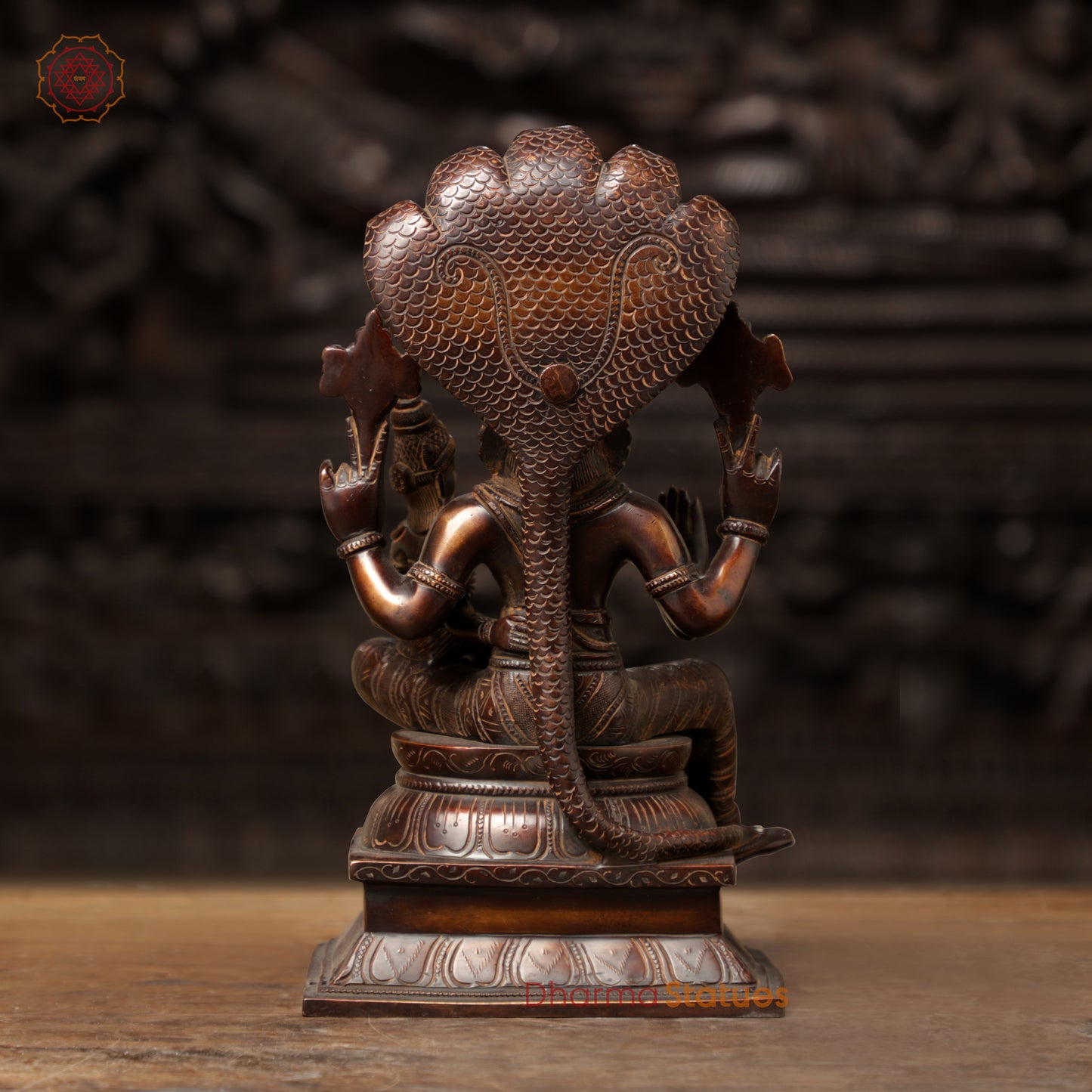 Brass Lakshmi Narsimha, Copper & Golden Finish, 13.5"