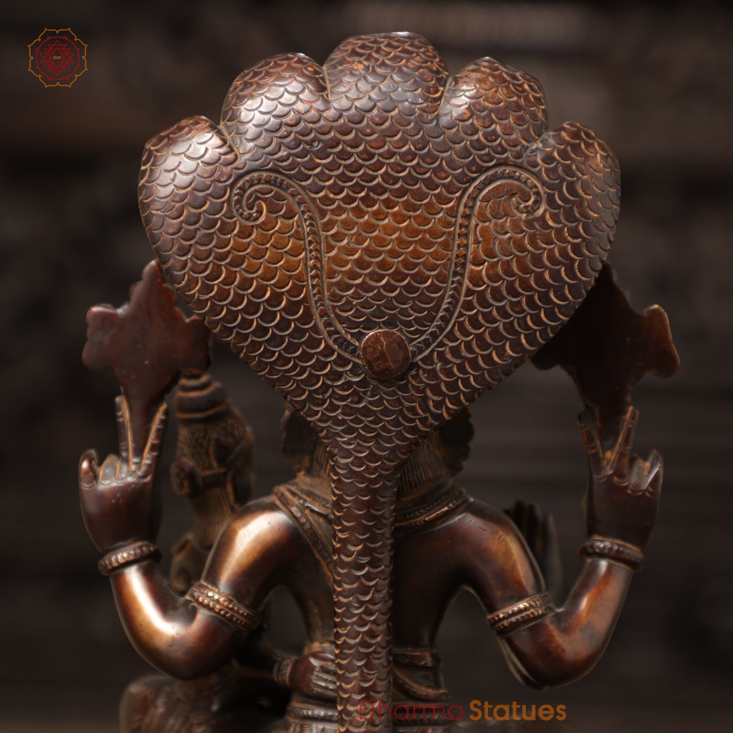 Brass Lakshmi Narsimha, Copper & Golden Finish, 13.5"