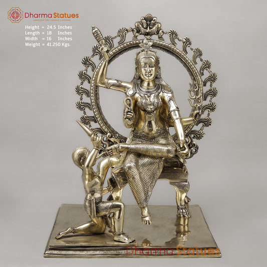 Brass Bagulamukhi with Frame, Fine Golden Finish, 24.5"