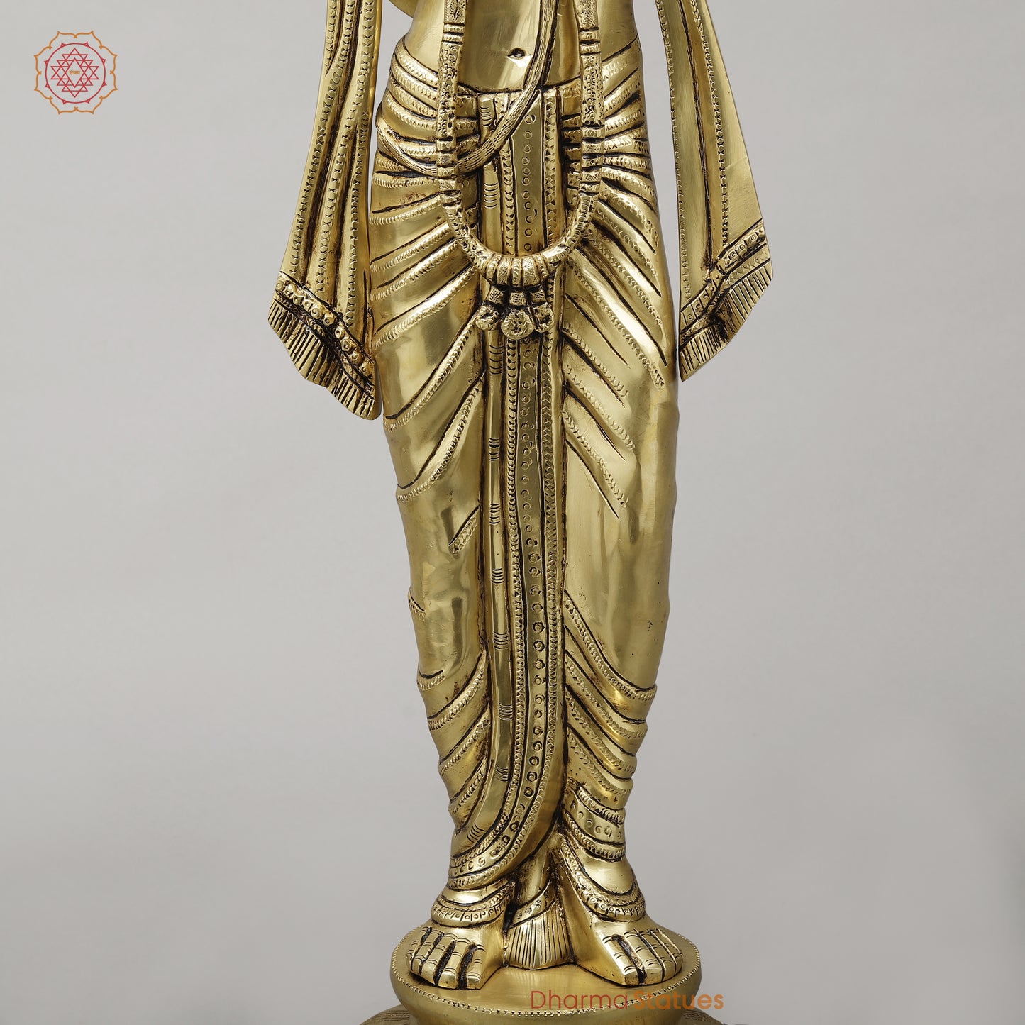 Brass Mathura Krishna Plating Flute, Golden Finish, 30"