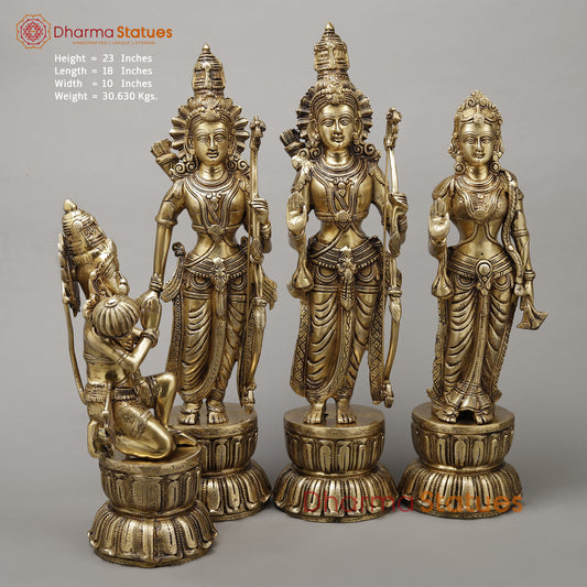 Brass Ram Darbar Fine Carved, Golden Finish, 23"