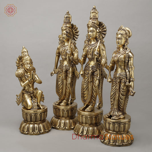 Brass Ram Darbar Fine Carved, Golden Finish, 23"