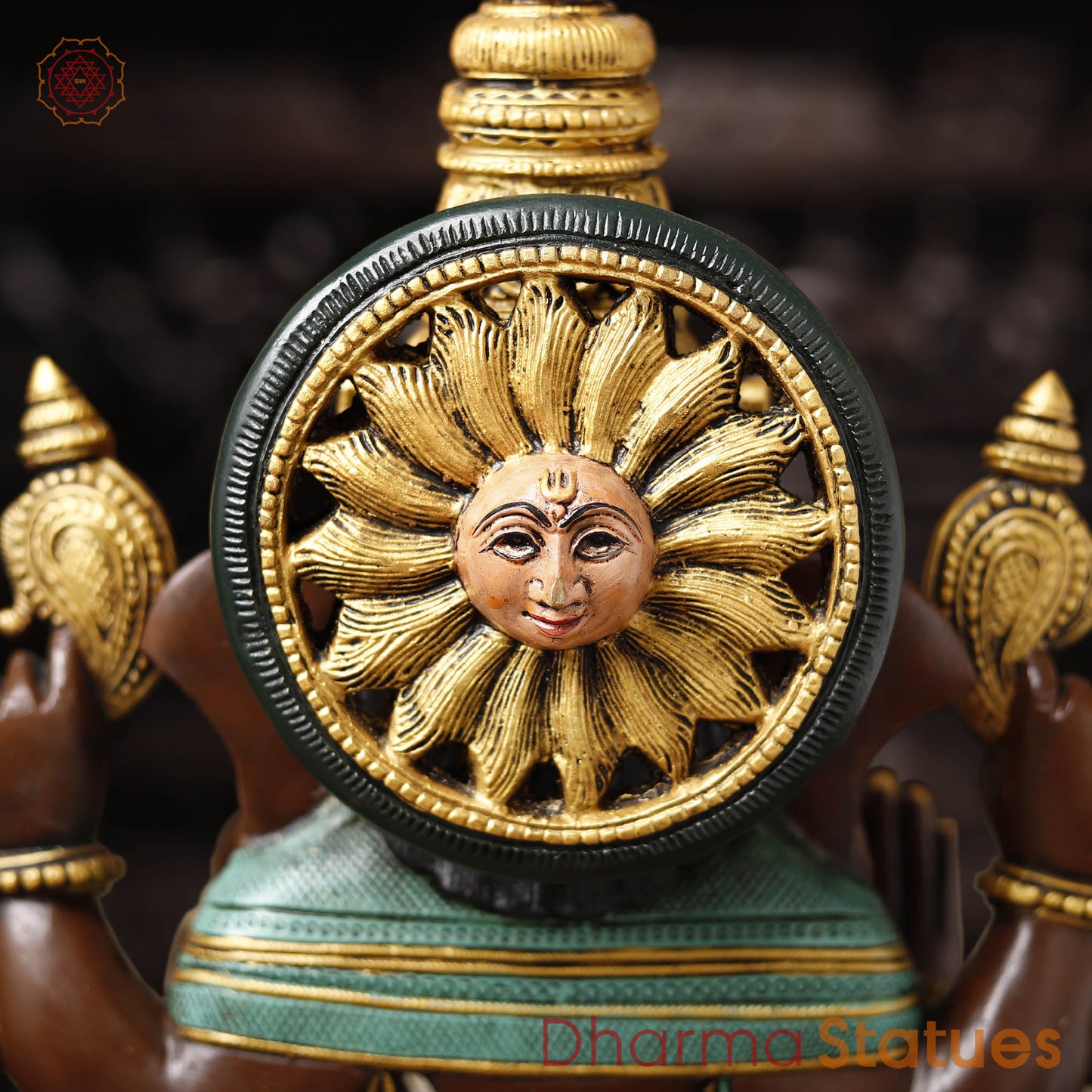 Brass Ganesh Seated Beautifully Hand Painted 21"