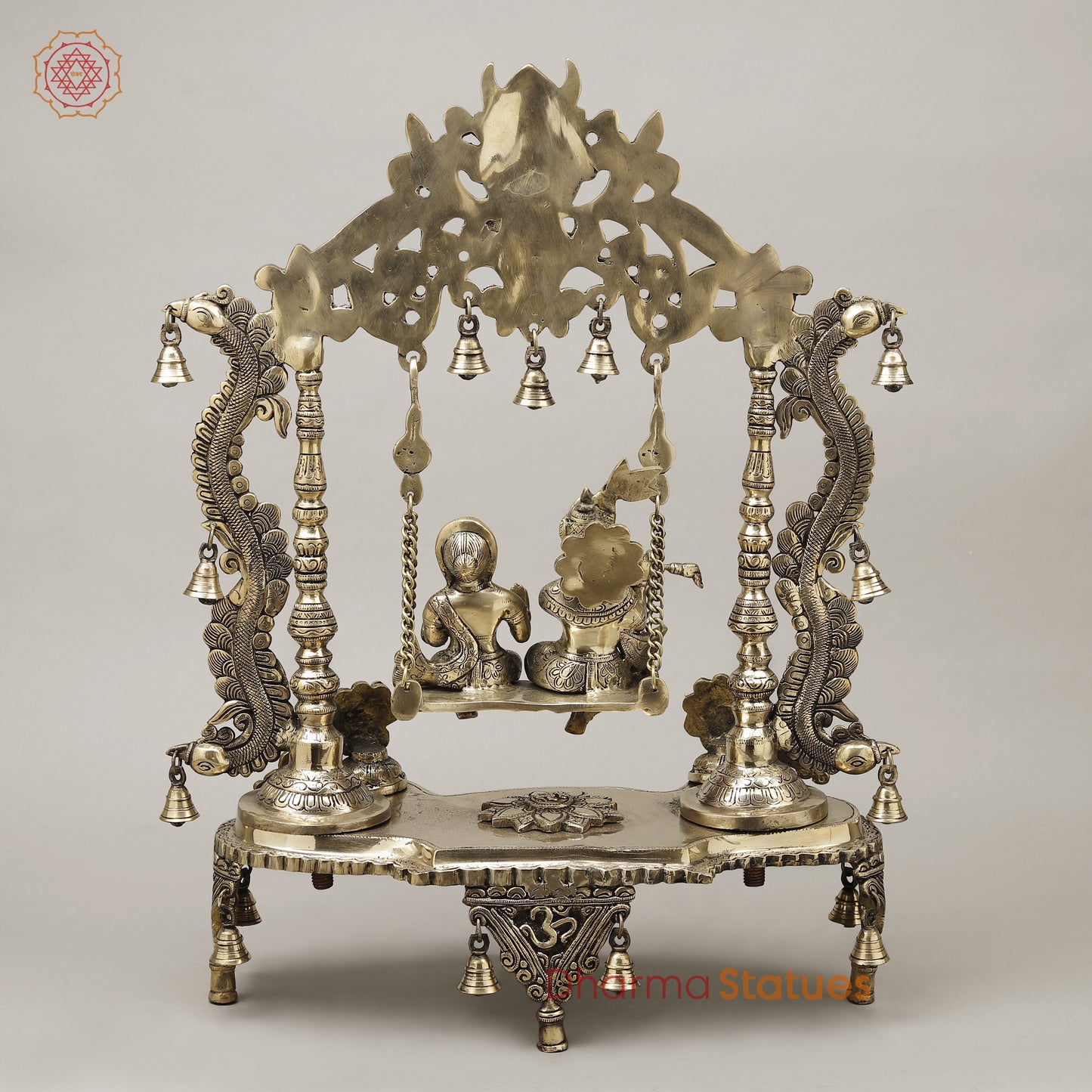 Brass Radha & Krishna Jhula, Smooth Finish, 26.5"