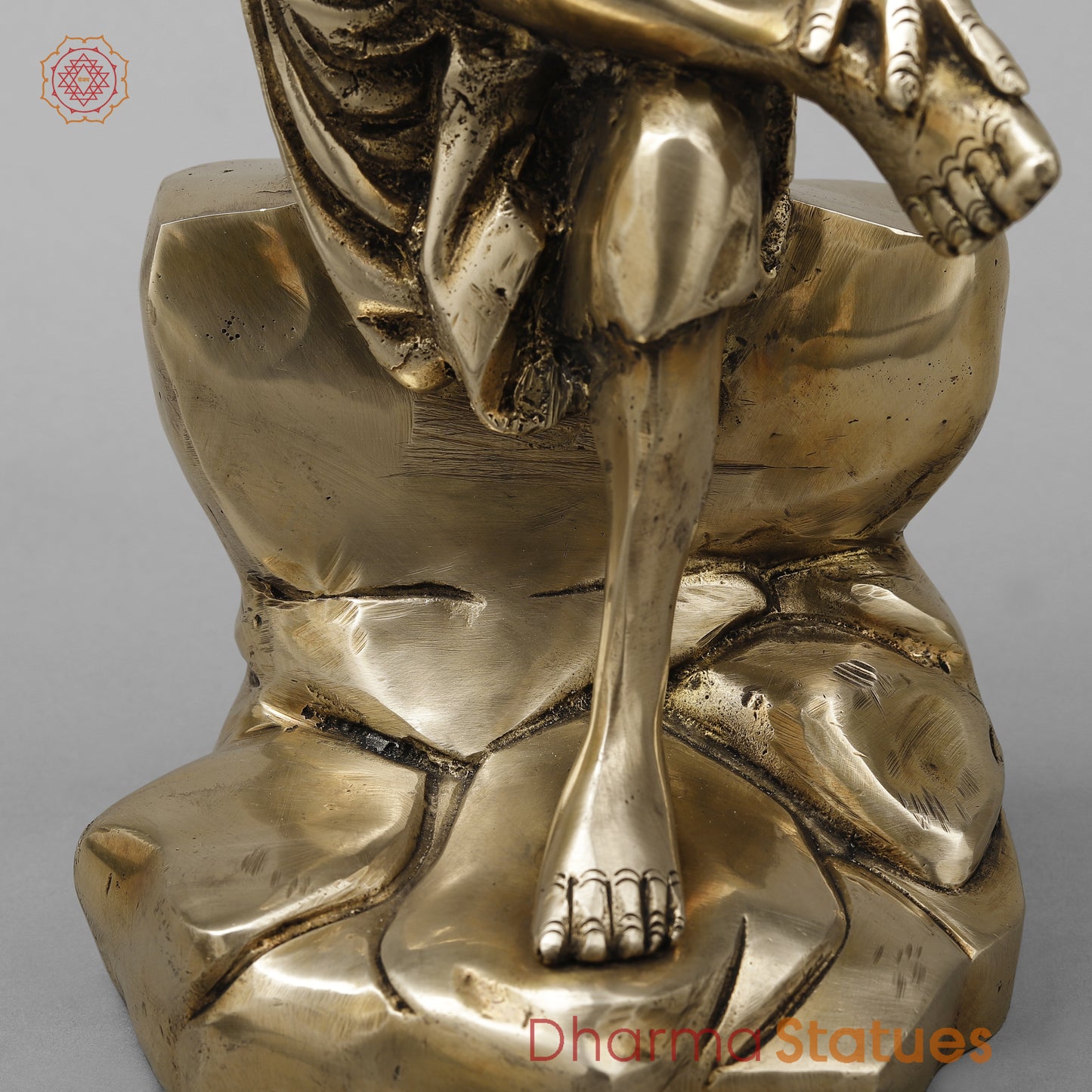 Brass Shirdi Sai Baba in Blessing Posture, Golden Finish, 12.5"