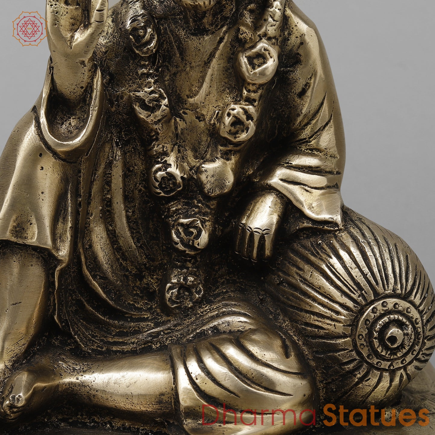 Brass Shirdi Sai Baba, Golden Finish, 6.5"