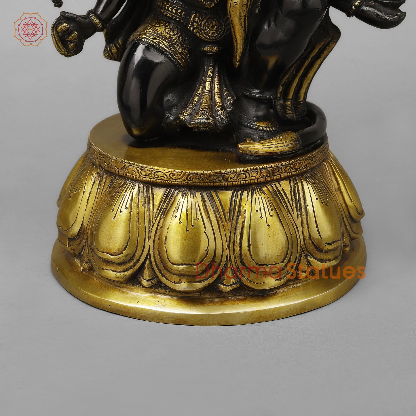 Brass Panchamukhi Hanuman (5 Face Hanuman), Royal Black & Gold Finish, 13"