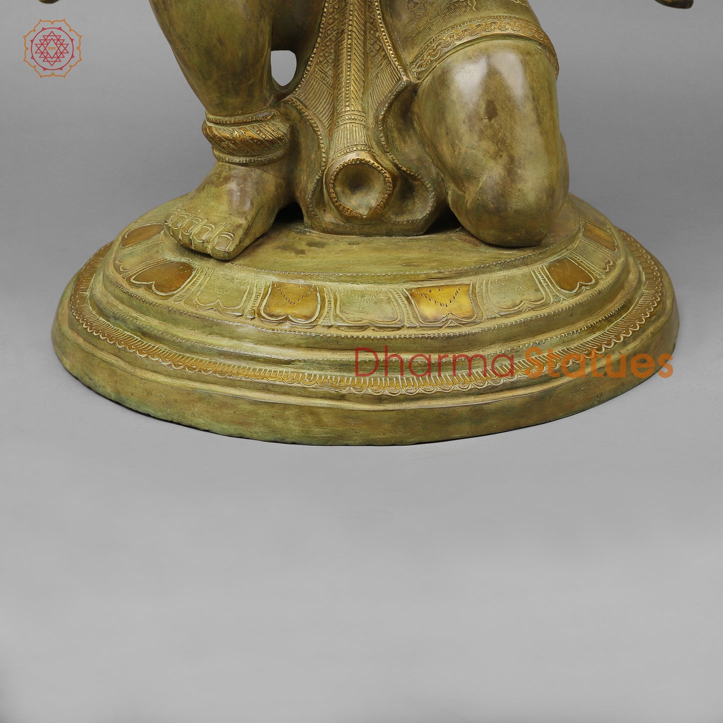 Brass Garuda Seated, Green Patina Finish, 28"