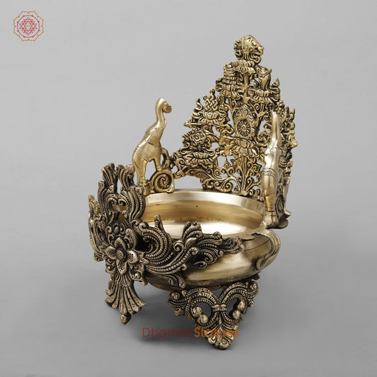 Brass elephant Urli, Smooth Finish 12”