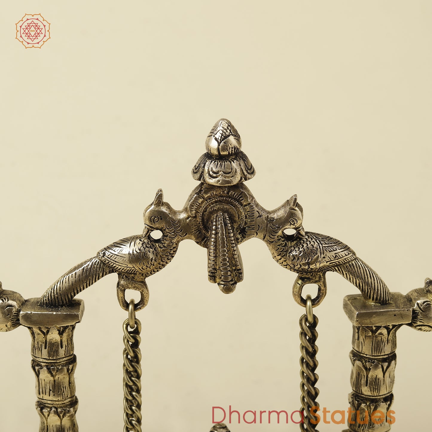 Brass Ganesh On Swing, Golden Finish, 12"