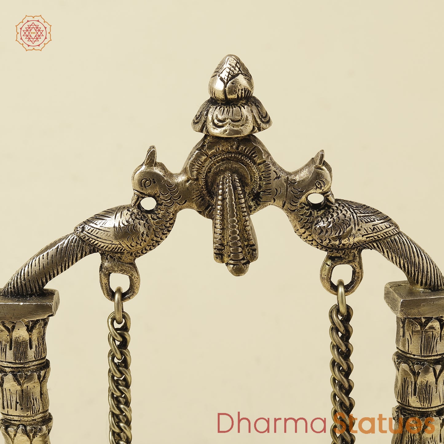 Brass Ganesh On Swing, Golden Finish, 12"