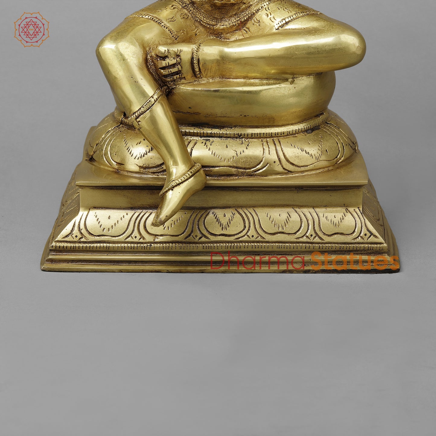 Brass Pashupatinath seated on Pedestal, Golden Finish, 14.5"