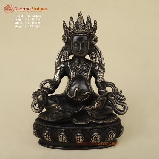 Brass Kuber Idol, Black Patina with Golden Finish, 12"