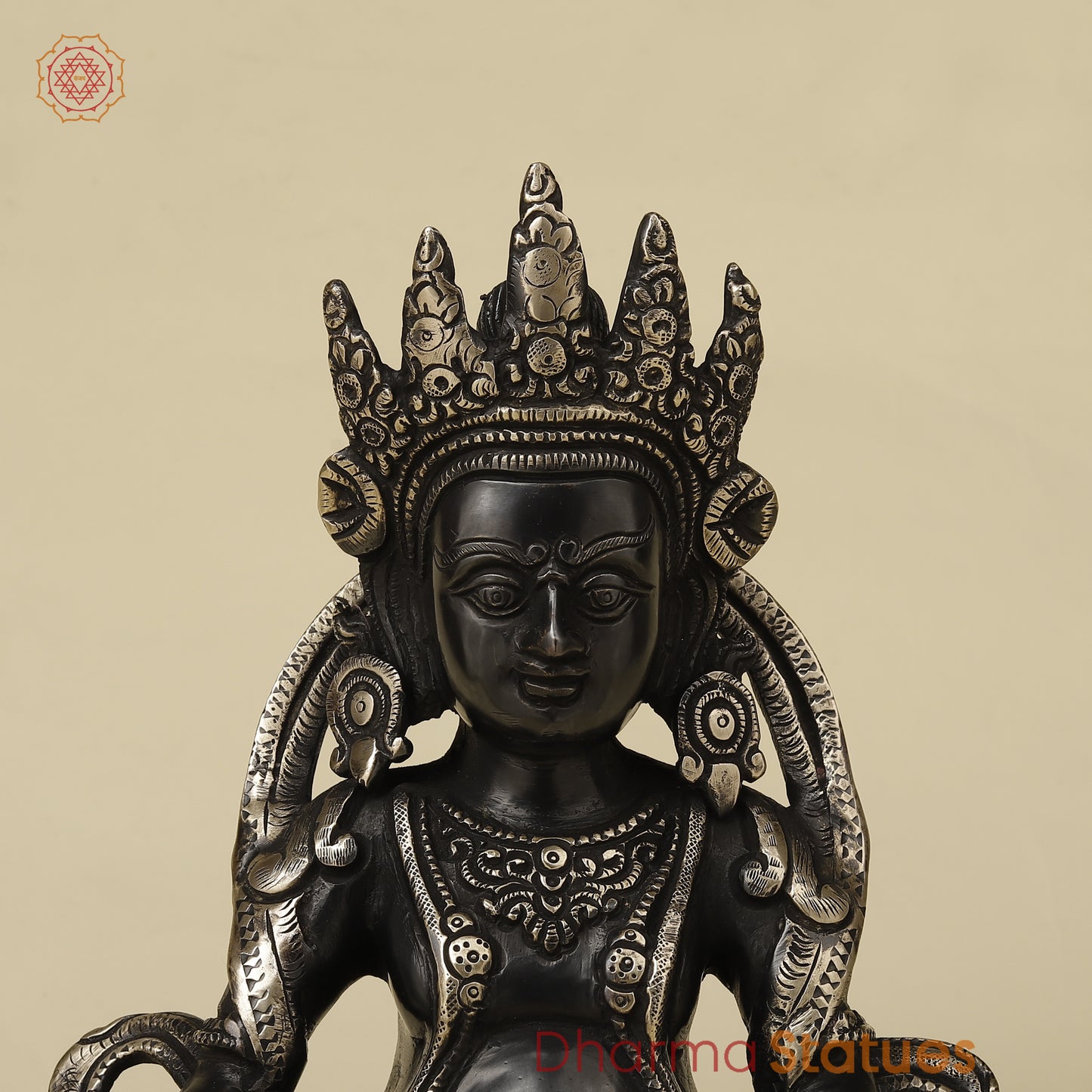 Brass Kuber Idol, Black Patina with Golden Finish, 12"