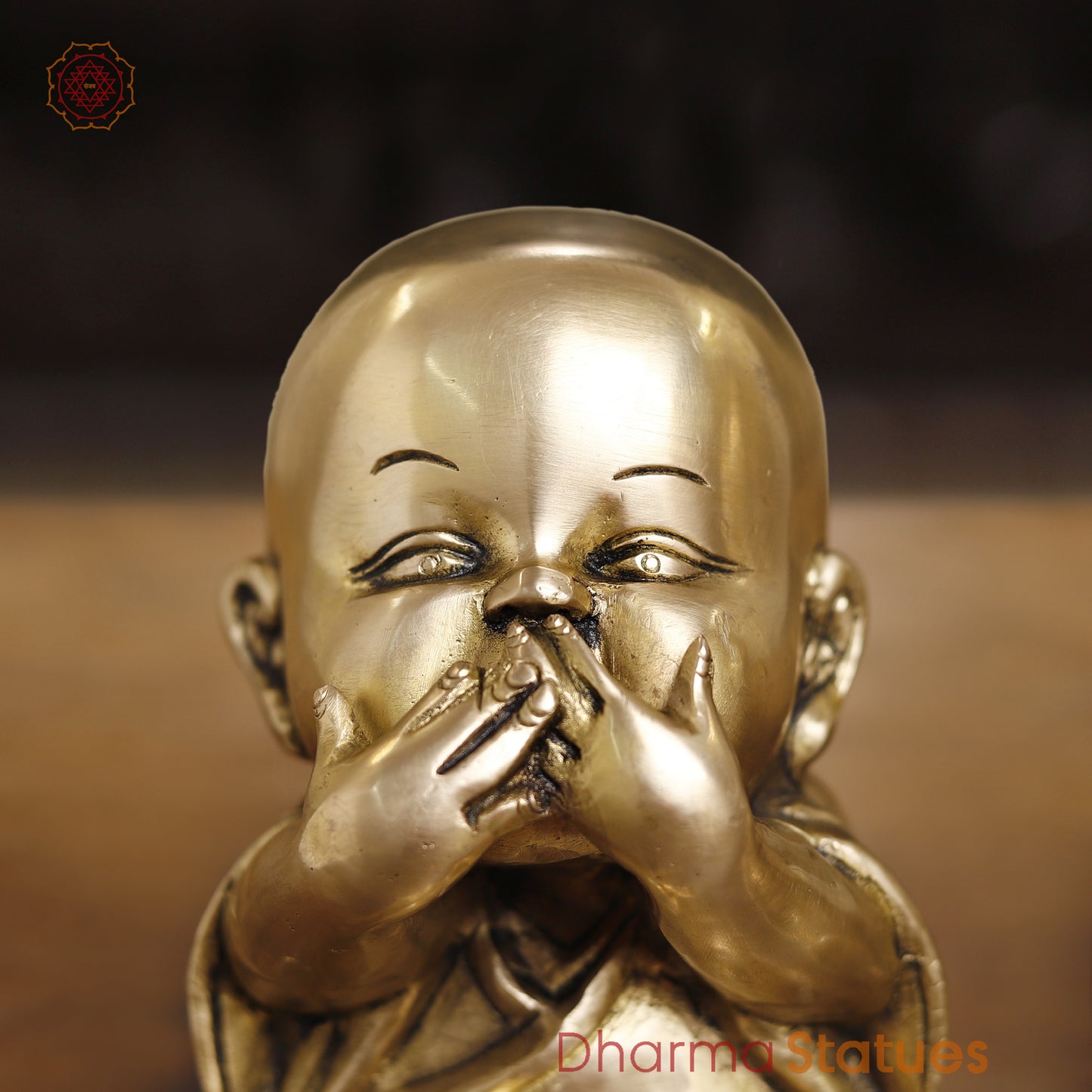 Brass Happy Monks, Fine Golden Finish 6.5"