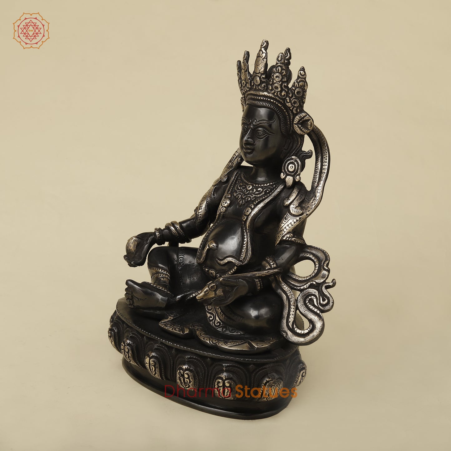 Brass Kuber Idol, Black Patina with Golden Finish, 12"