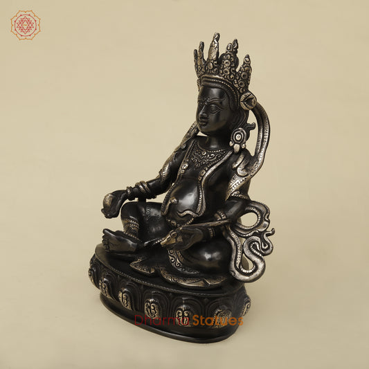 Brass Kuber Idol, Black Patina with Golden Finish, 12"