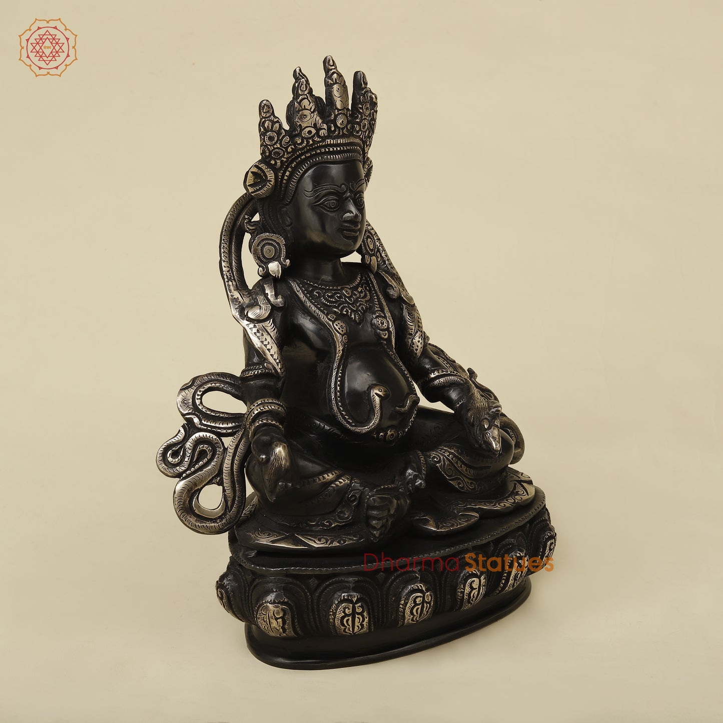 Brass Kuber Idol, Black Patina with Golden Finish, 12"