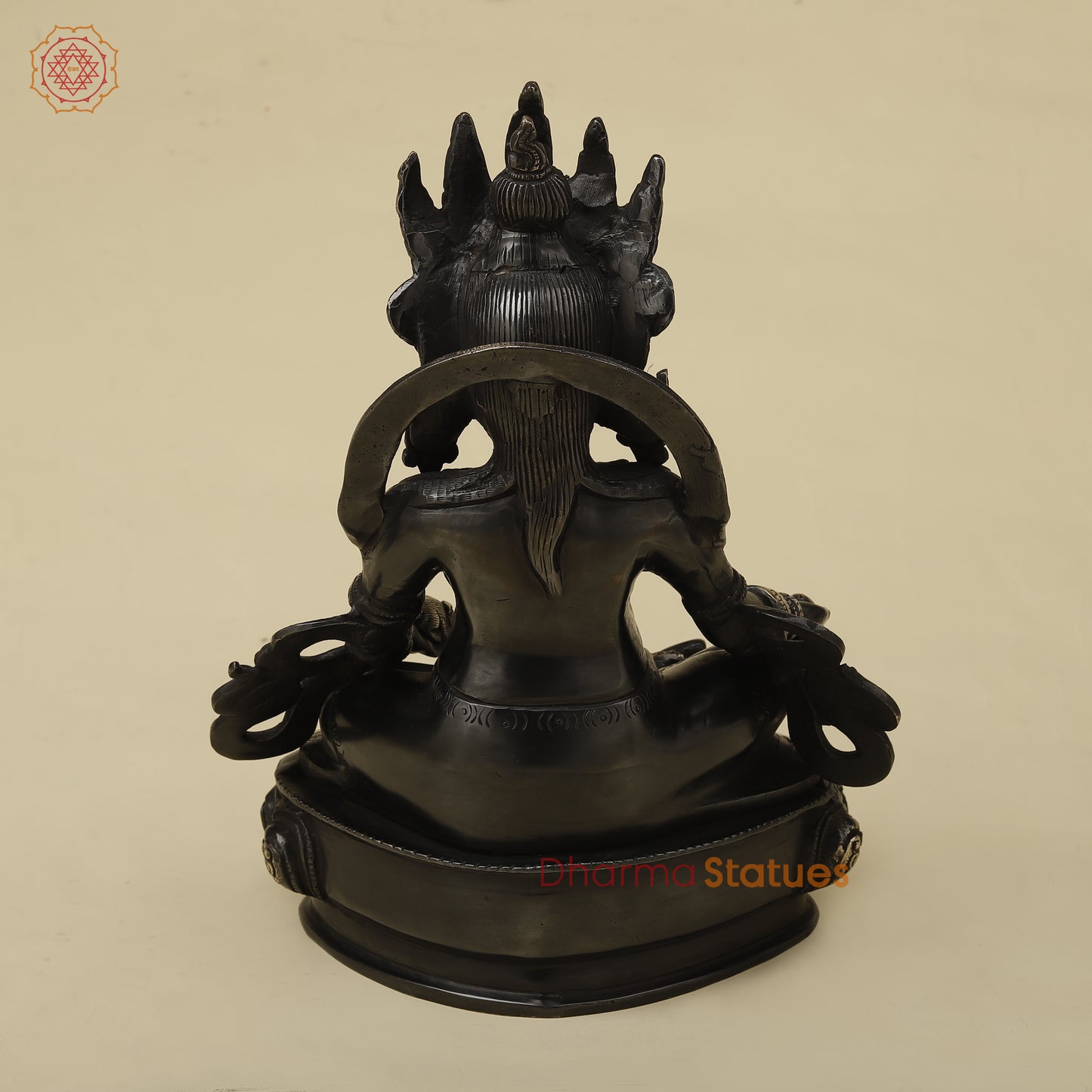 Brass Kuber Idol, Black Patina with Golden Finish, 12"