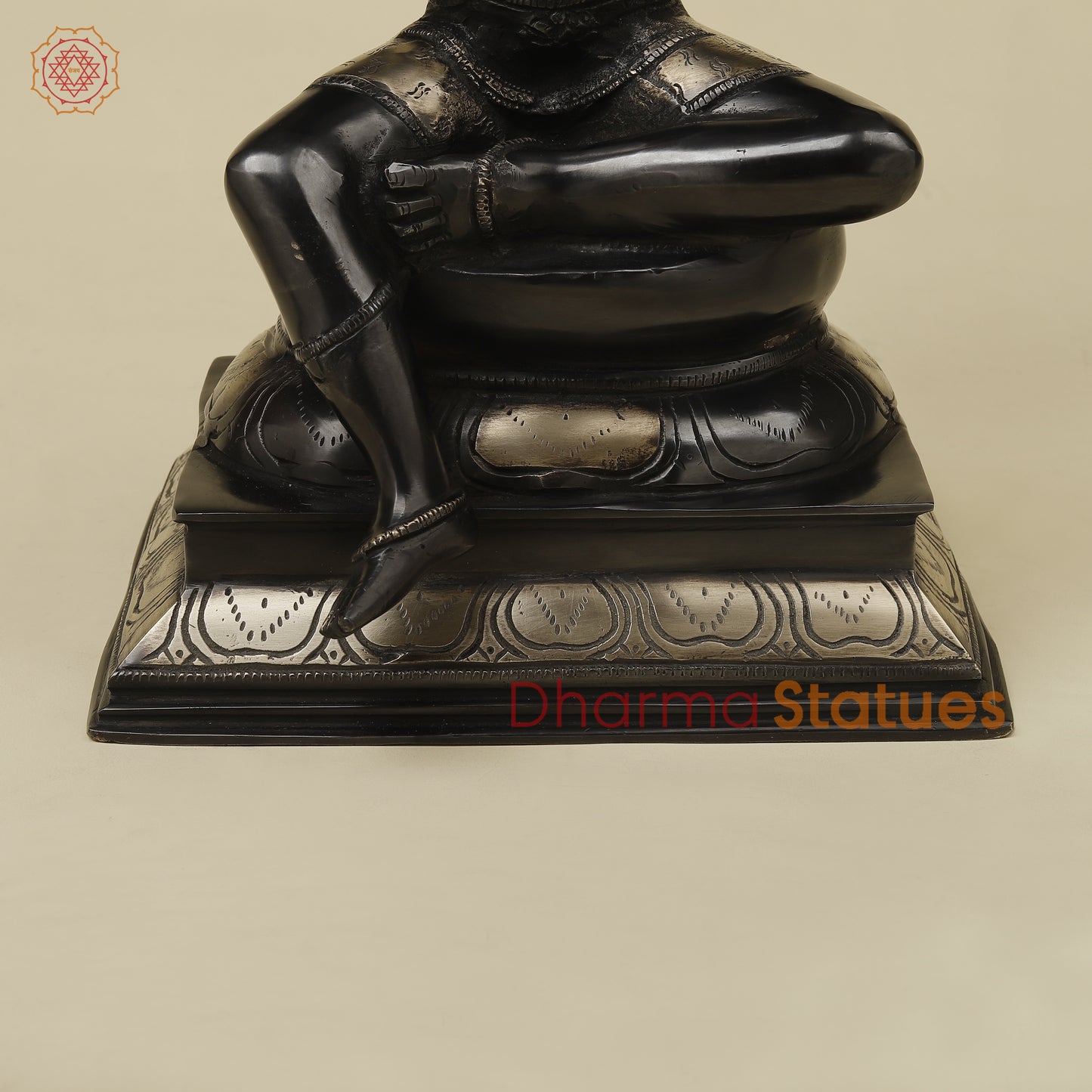 Brass Shiva with Blessing Posture, Black Patina with Golden Finish, 14.5"