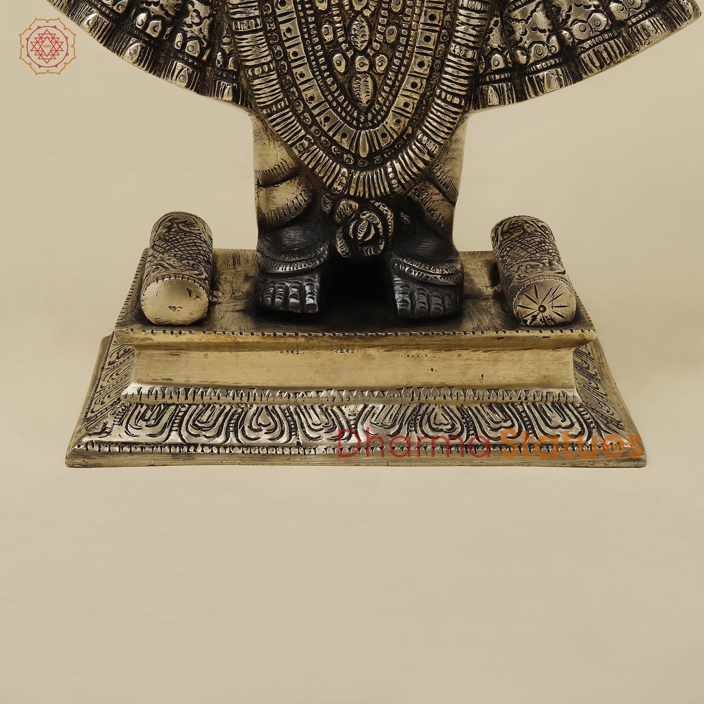 Brass Krishna as Shrinath Ji, Black & Gold Finish, 17"