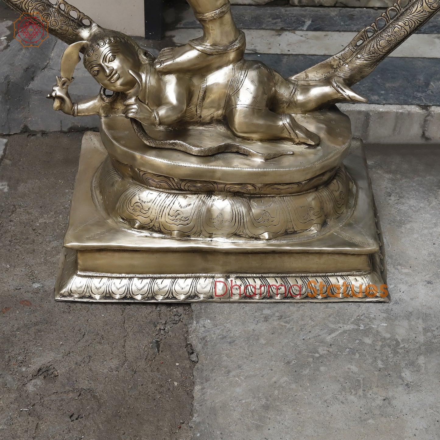 Brass Nataraj with Frame, Golden Finish, 69"