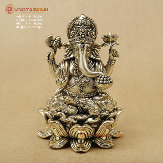 Brass Ganesh Fine, 6"
