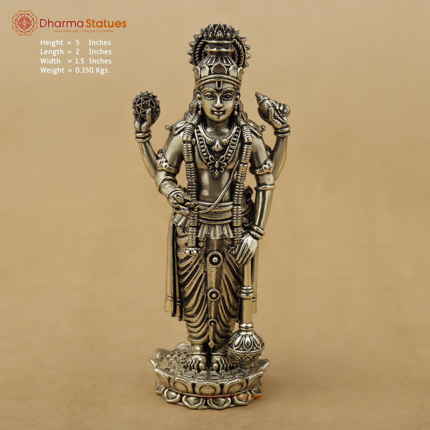 Brass Vishnu Fine, 5"