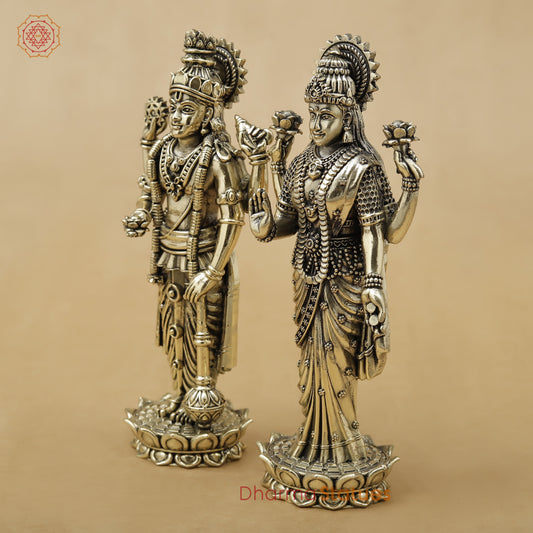 Brass Vishnu Lakshmi Fine, 5"
