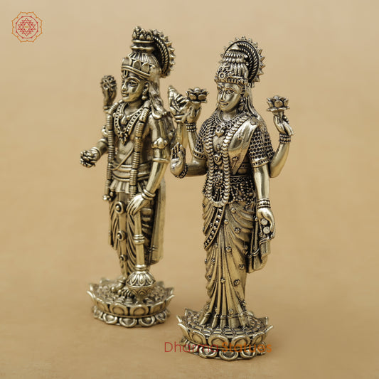 Brass Vishnu Lakshmi Fine, 7"