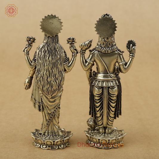 Brass Vishnu & Lakshmi Pair Fine, 7"